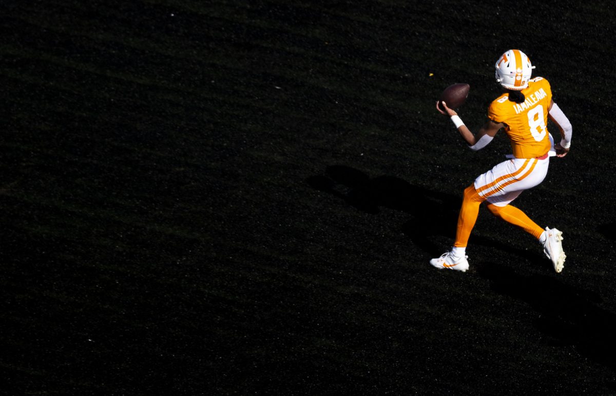 Tennessee quarterback Nico Iamaleava runs into the end zone for a touchdown during the 2024 Cheez-It Citrus Bowl between No. 17 Iowa and No. 21 Tennessee at Camping World Stadium in Orlando, Fla., on Monday, Jan. 1, 2024. In his first career start, Iamaleava carried the ball 15 times for 27 yards and three touchdowns. The Volunteers defeated the Hawkeyes, 35-0.