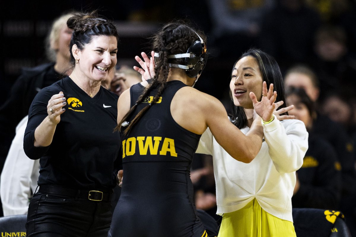 Iowa+head+coach+Clarissa+Chun+and+assistant+coach+Tonya+Verbeek+celebrate+Iowa%E2%80%99s+130-pound+Lilly+Luft+after+her+win+during+the+Iowa+Duals+between+NCAA-ranked+No.+1+Iowa+women%E2%80%99s+wrestling%2C+NAIA-ranked+No.+1+Life+University%2C+and+Missouri+Valley+at+Carver-Hawkeye+Arena+in+Iowa+City+on+Sunday%2C+Jan.+21%2C+2024.+The+Hawkeyes+defeated+the+Big+Reds%2C+42-0%2C+and+the+Running+Eagles%2C+35-6.