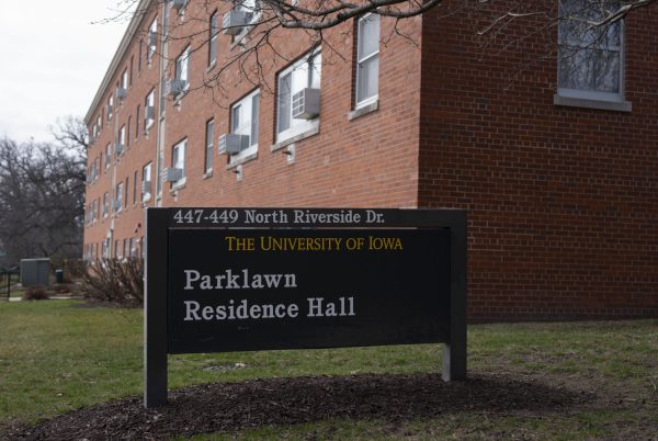 Parklawn Residence Hall is seen in Iowa City on March 7, 2024.
