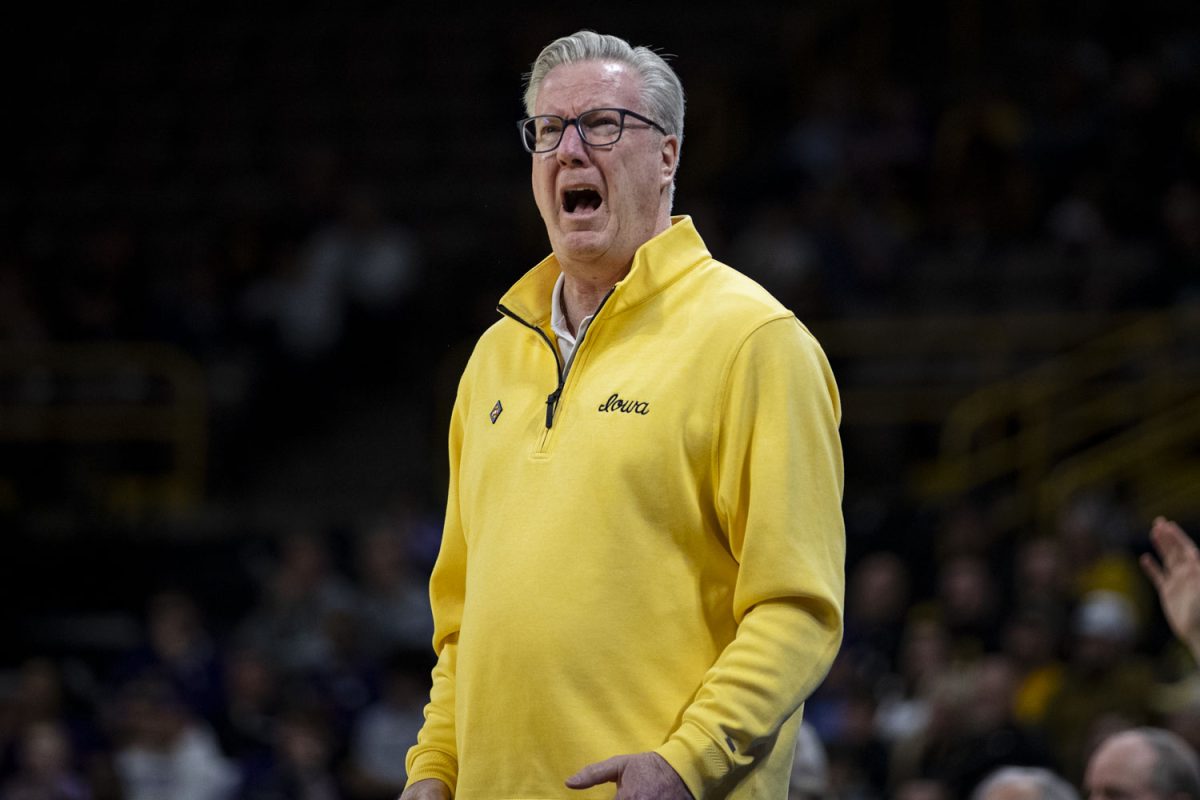 Iowa+Head+Coach+Fran+McCaffery+yells+after+a+foul+call+during+a+men%E2%80%99s+basketball+game+between+Iowa+and+Kansas+State+at+the+first+round+of+the+National+Invitation+Tournament+at+Carver-Hawkeye+Arena+on+Tuesday%2C+March+19%2C+2024.+The+Hawkeyes+defeated+the+Wildcats%2C+91-82.