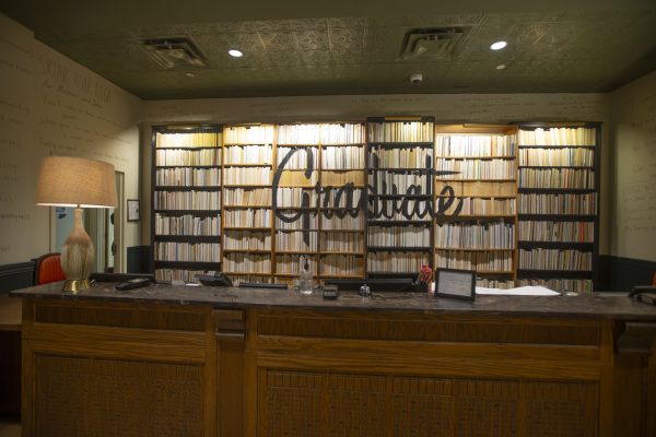 The front desk of the Graduate Hotel is seen in Iowa City on Tuesday, March 26, 2024. Hilton Hotels recently acquired the Graduate chain.