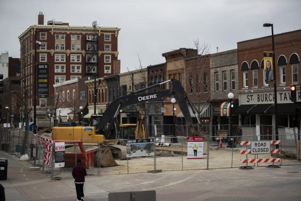 A construction site is seen on Dubuque St. on Sunday, March 24, 2024.