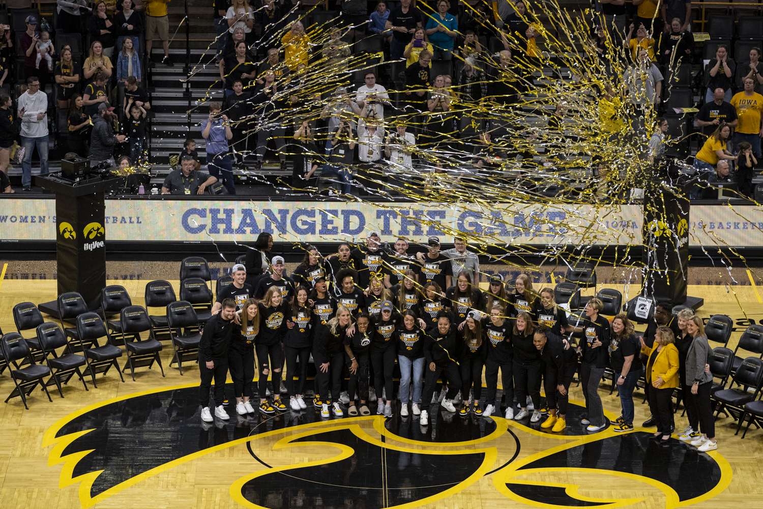 The+Iowa+women%E2%80%99s+basketball+team+poses+for+pictures+during+an+end-of-season+celebration+to+honor+the+Iowa+women%E2%80%99s+basketball+team%E2%80%99s+historic+run+in+the+NCAA+tournament+at+Carver-Hawkeye+Arena+in+Iowa+City%2C+Iowa%2C+on+Wednesday%2C+April+10%2C+2024.+No.+1+South+Carolina+defeated+No.+1+Iowa%2C+87-75%2C+during+an+NCAA+Championship+game+at+Rocket+Mortgage+FieldHouse+in+Cleveland%2C+Ohio%2C+on+Sunday%2C+April+7%2C+2024.+The+Gamecocks+finished+the+season+undefeated+with+38+wins.+The+game+marks+Iowa%E2%80%99s+second+straight+runner-up+finish+for+the+title.