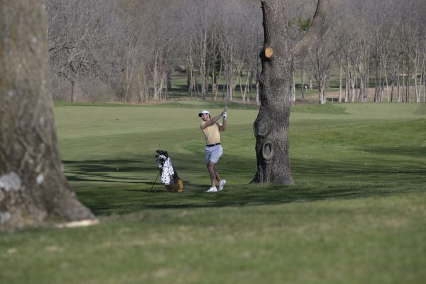 The Iowa men’s golf team playing in the Hawkeye Invitational at Finkbine Golf Course on Sunday April, 14, 2024. The Hawkeyes finished in sixth place out of 16 teams. 