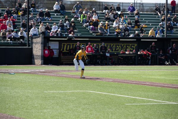 Iowa and Rutgers play the last game of a three-game series at Duane Banks Field in Iowa City on Sunday, April 21, 2024. Iowa defeated Rutgers 5-1.