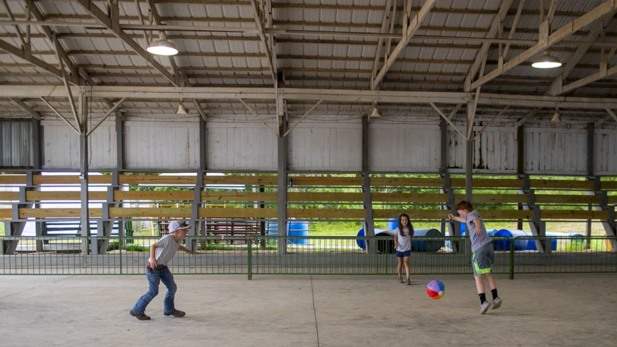 Kids play gaga ball during the Johnson County Fair on Wednesday, July 24, 2024.