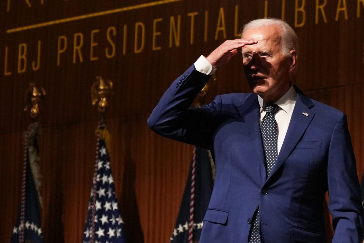 President Joe Biden gives an address at the LBJ Presidential Library to commemorate the 60th anniversary of the Civil Rights Act Monday, July 29, 2024, in Austin. Biden announced that he would not be running for reelection on July 21, 2024. 