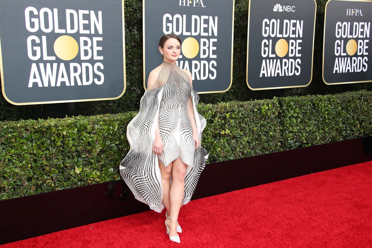 Joey King arrives on the red carpet during the 77th Annual Golden Globe Awards at The Beverly Hilton Hotel. King stars in Despicable Me 4 as Poppy, Grus neighbor and aspiring villain. 
