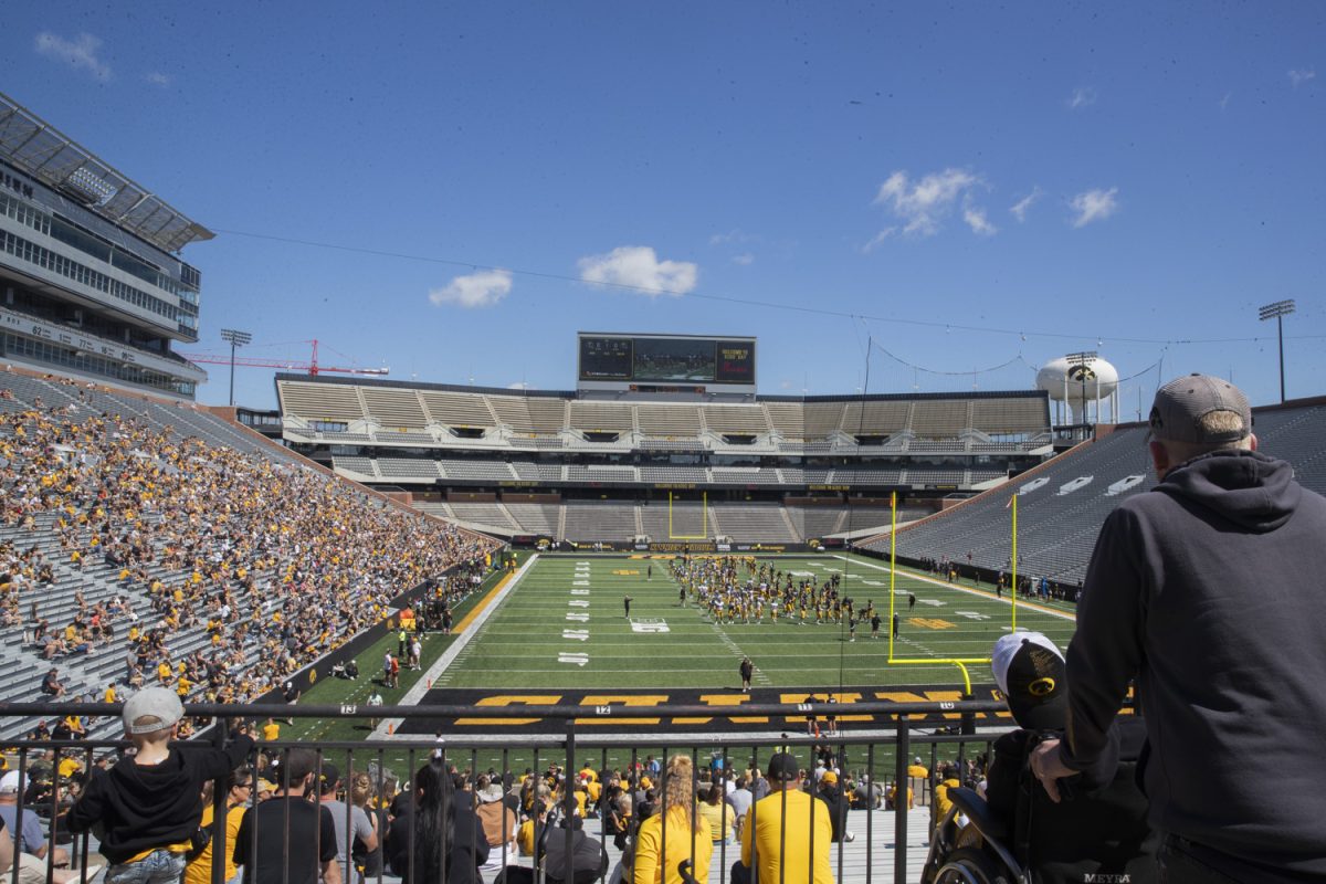 Kinnick Stadium is seen during Kid’s Day at Kinnick Stadium on Saturday, Aug. 10, 2024. Iowa football players signed autographs for young fans and held an open practice on the Kinnick field.