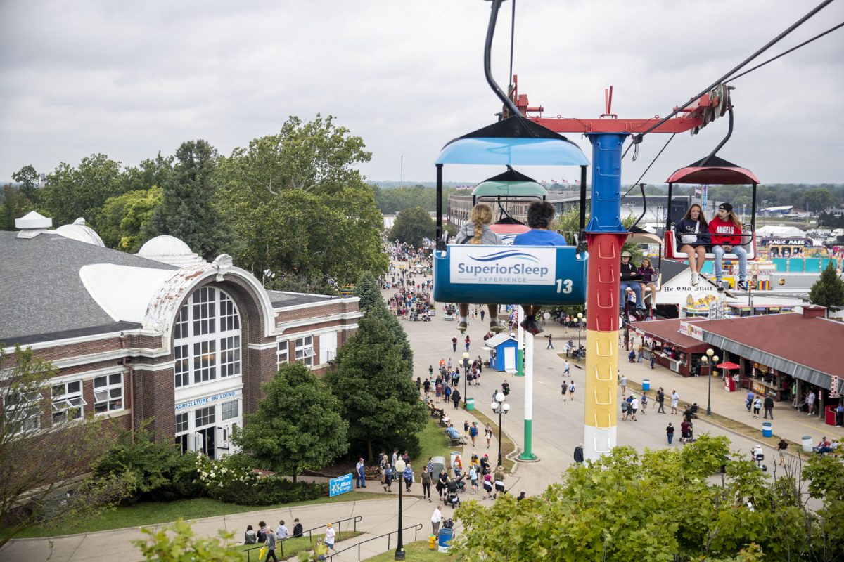 Fairgoers attend the Iowa State Fair at the Iowa State Fairgrounds in Des Moines on Wednesday August 14, 2024. 
