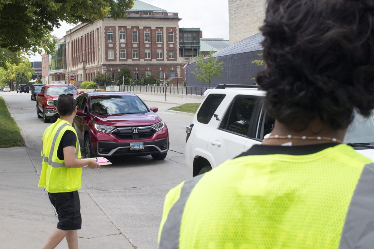 Volunteers assisting with student move-in on Saturday, August 17, 2024.