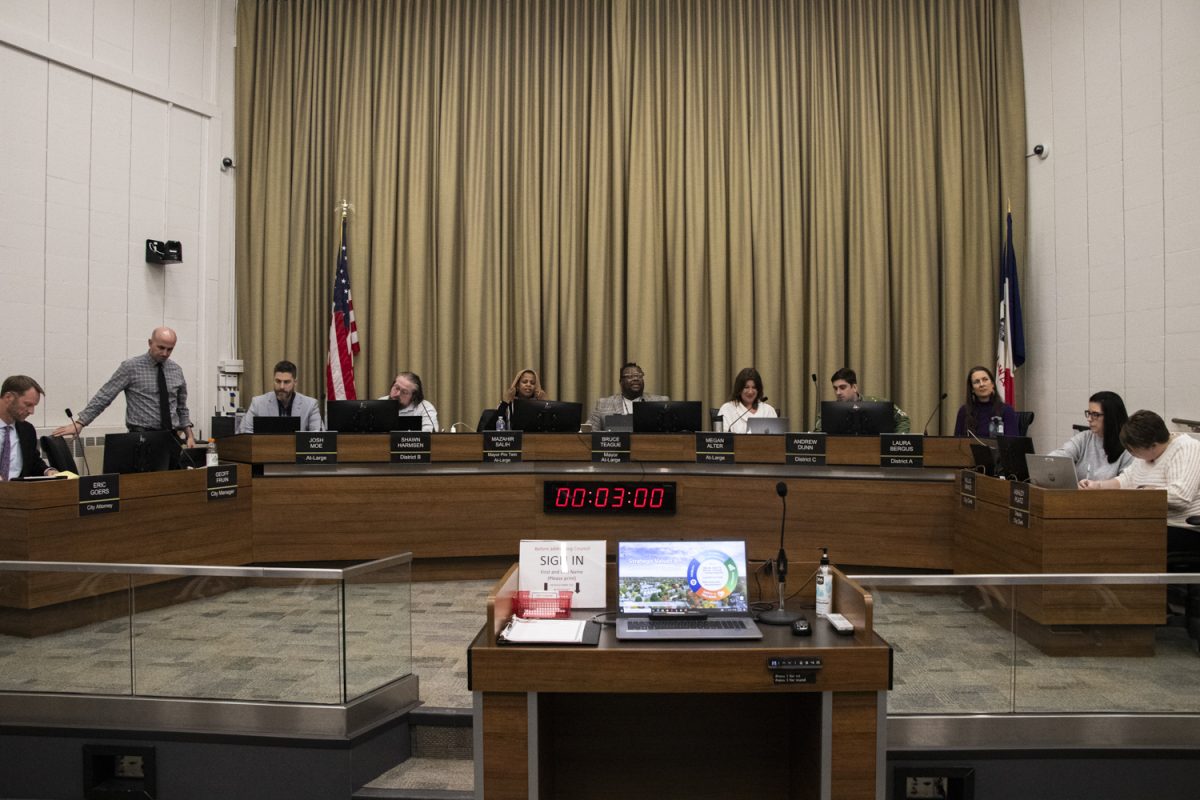 Mayor Bruce Teague addresses the council during a Iowa City City Council meeting at the City Hall on Tuesday, Feb. 6, 2024. Johnson County will close applications for public housing on Oct. 1. 