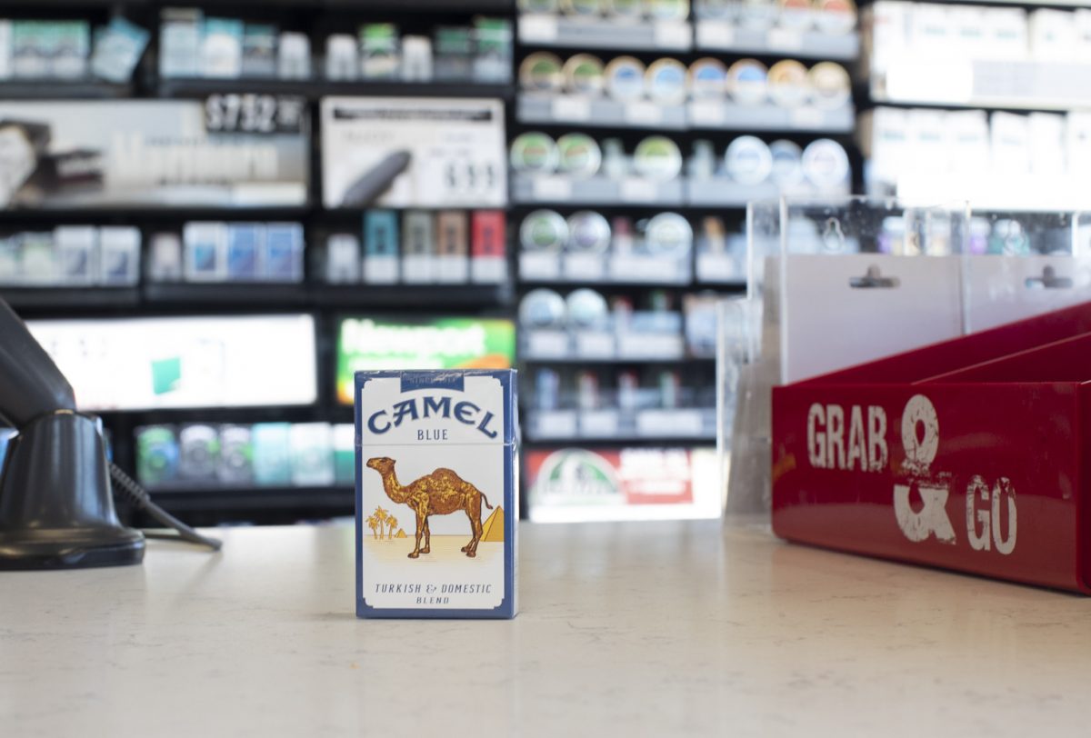 A pack of cigarettes are seen on the counter at Kum & Go on Monday, Sept. 2, 2024. Iowa City has a tobacco moratorium in place until January 2025, and discussions regarding further restrictions for tobacco retailers is underway.