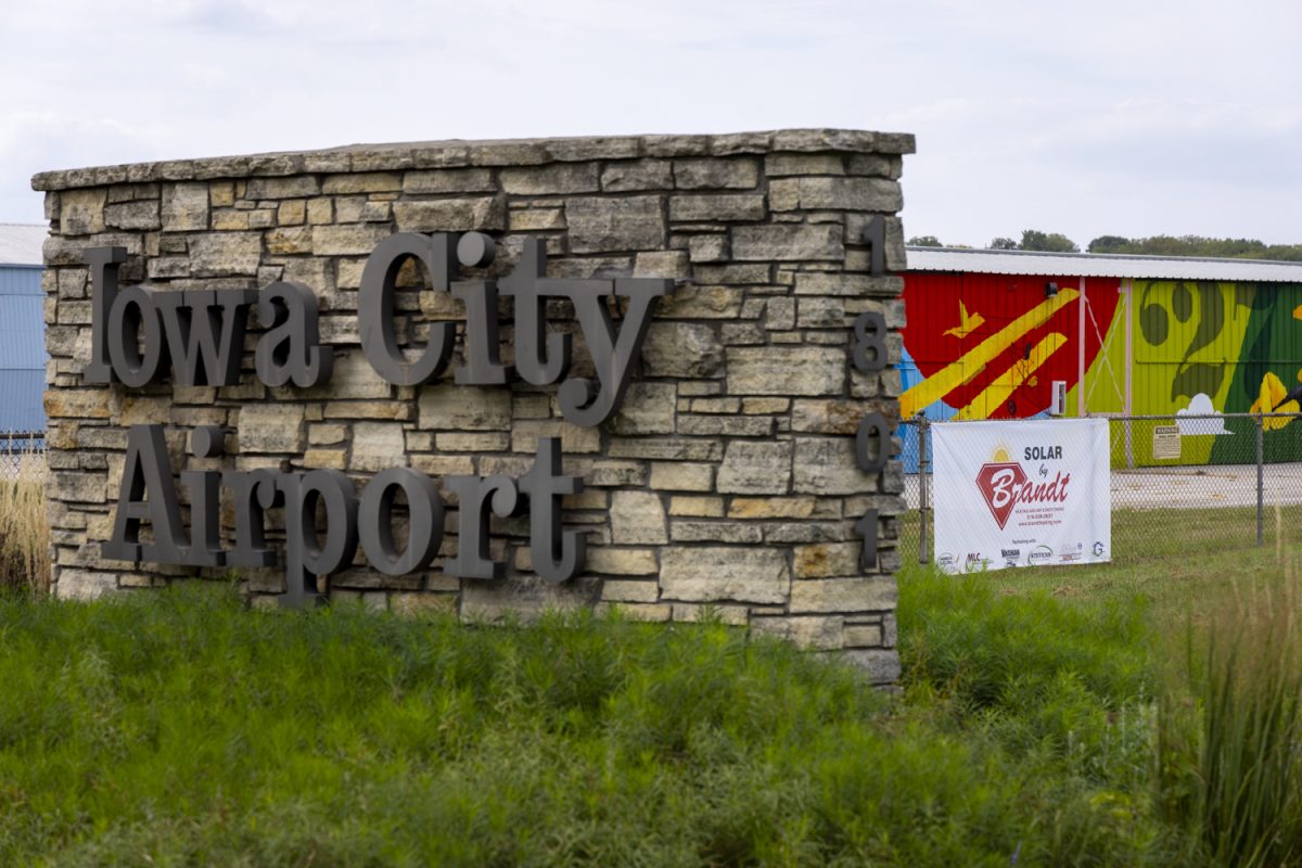 The Iowa City Municipal Airport is seen in Iowa City on Sept. 18, 2024. Brandt Heating and Air Condition was contracted to install solar panels for the Iowa City Municipal airport in the upcoming weeks.