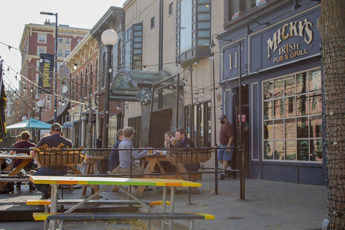 Micky’s Irish Pub in Iowa City is seen on Nov. 5, 2020.