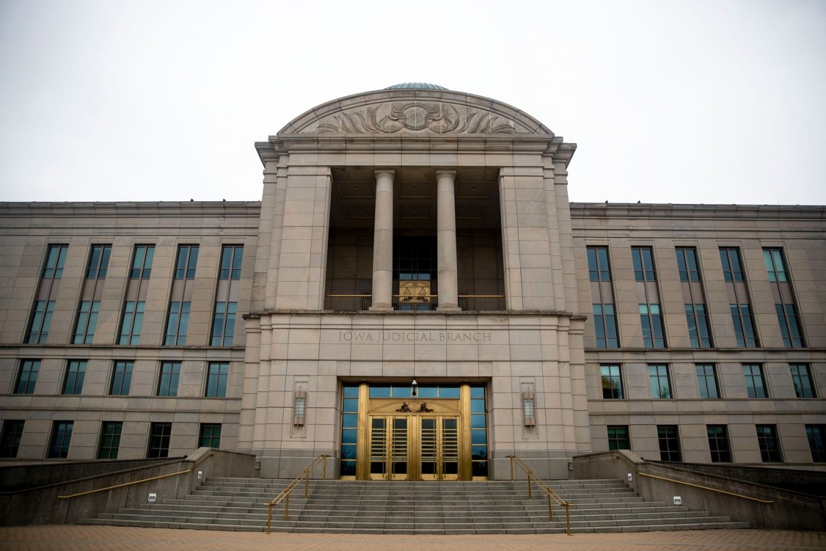 Outside Iowa's Supreme Court and the Iowa Judicial Branch Building on Monday, April 22, 2019, in Des Moines.