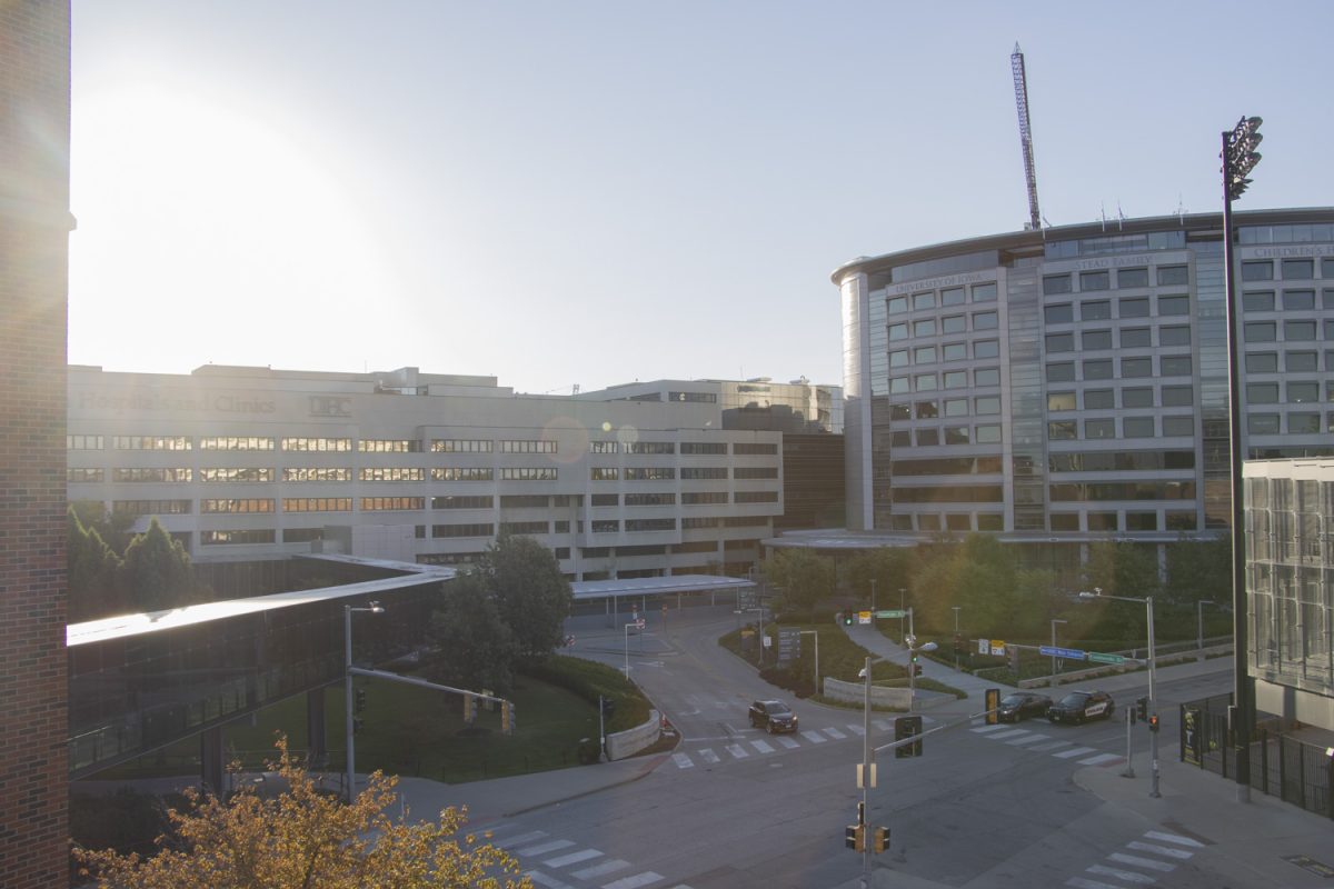 The University of Iowa Hospital and Clinics complex is seen on Saturday, Sept. 22, 2024. The hospital recently hosted an event to help caregivers put car seats into cars. 