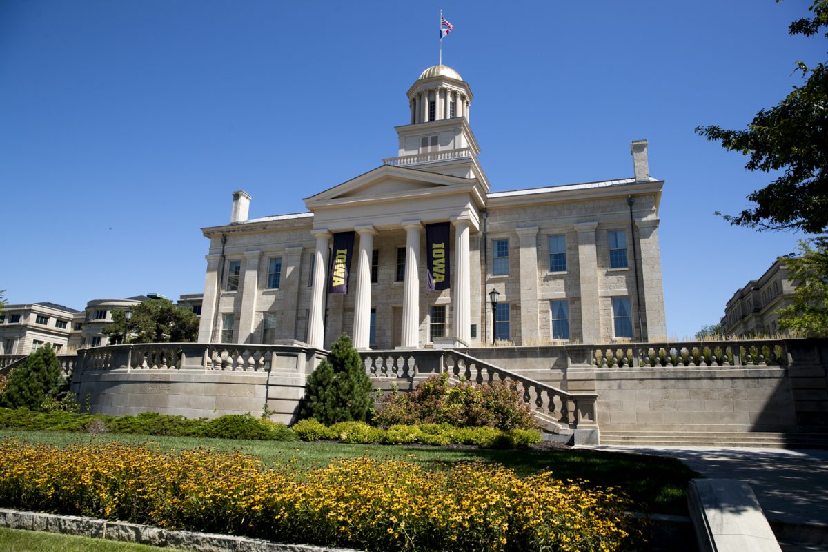 The Old Capitol Building is seen on Monday, Sept. 2, 2024. Recently, the University of Iowa dropped its overall ranking among U.S. universities according to the annual U.S. News and World Report college rankings.