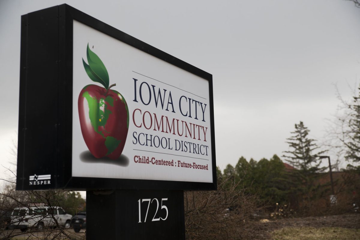 The Iowa City Community School District sign as seen in Iowa City on Monday, March 4, 2024. ICCSD recently expanded its preschool program throughout several elementary schools.