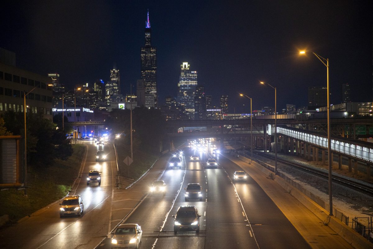 Cars are seen driving in Chicago on Aug. 21.