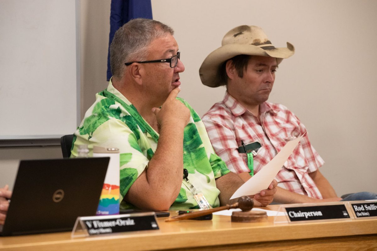 Johnston County Board of Supervisors chairperson Rod Sullivan speaks during a Johnson County Board of Supervisors work session on Sept. 4. Recently, a $1.2 million loan amendment was passed to redirect funds to peace officer equipment and other communication tools for emergency services.