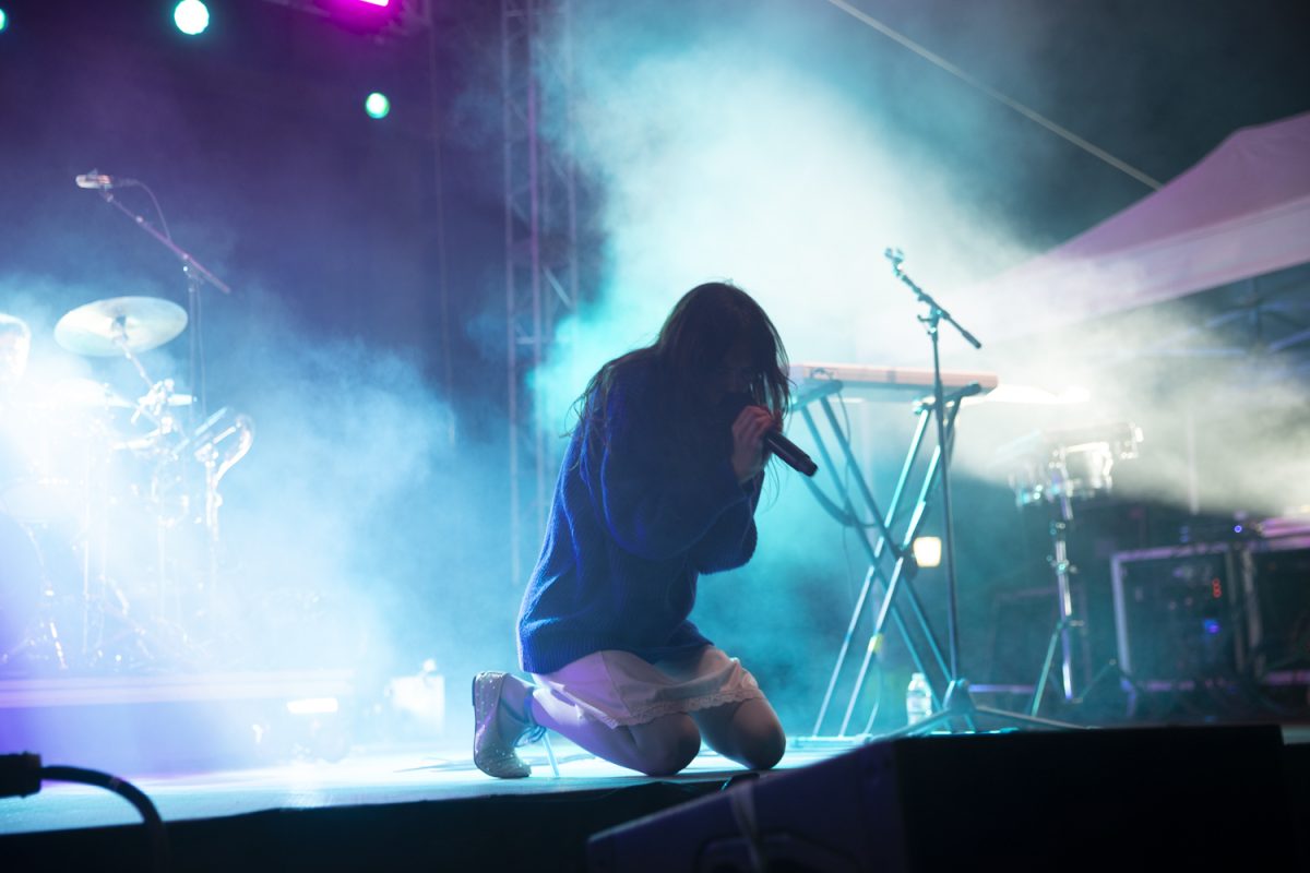 Micah Tenenbaum performs during the Homecoming Concert on the Pentacrest in Iowa City on Friday, Oct. 25, 2024.