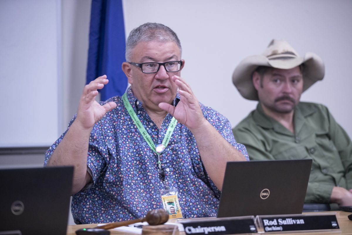 Chairperson Rod Sullivan speaks during a Johnson County Board of Supervisors meeting on Wednesday, Oct. 2, 2024. The board denied the North Liberty Food Pantry a tax abatement. 