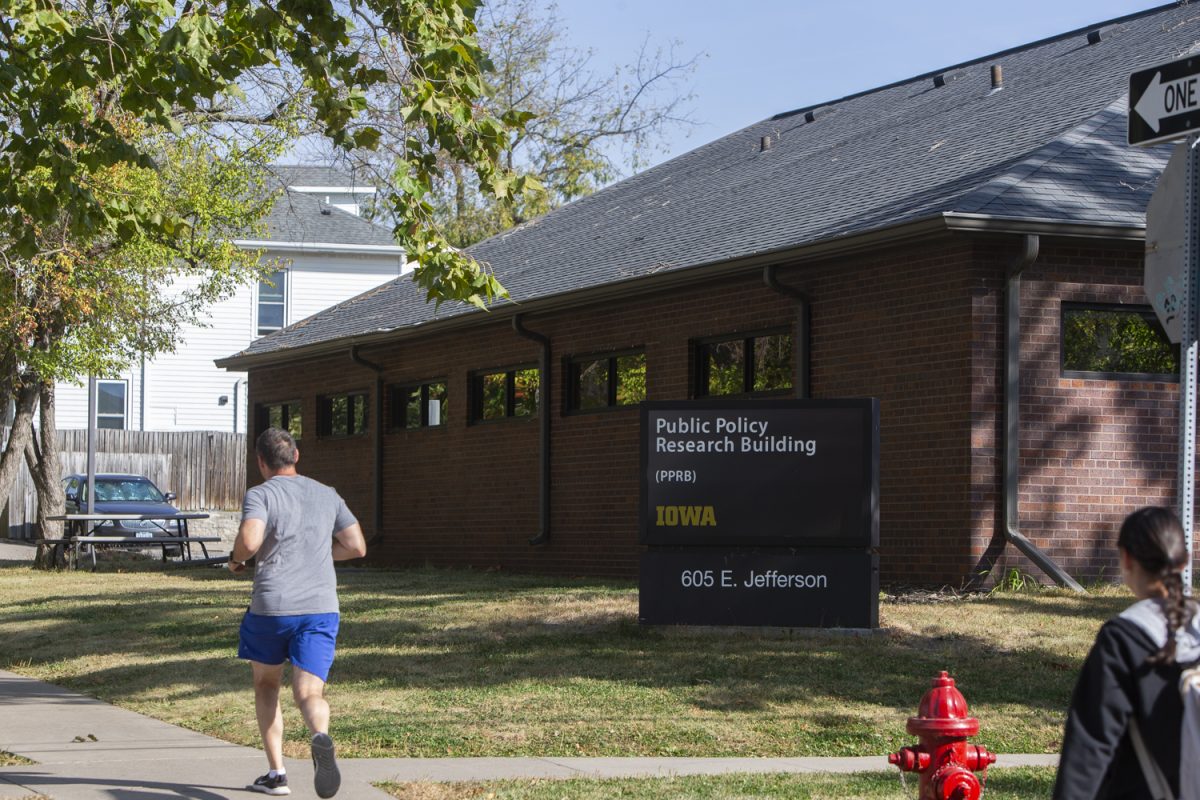 The Public Policy Research Building is seen in Iowa City on Wednesday, Oct. 2, 2024. The Public Policy Center and the Iowa Social Science Research Center will combine to become the Center for Social Science Innovation.