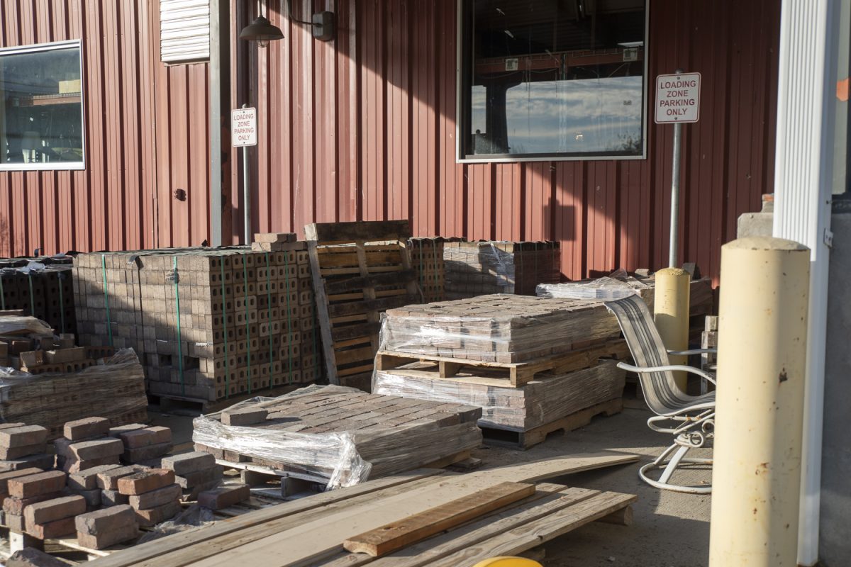 Bricks taken from the Pedestrian Mall in Downtown Iowa City are sold at the Habitat for Humanity ReStore in Iowa City on Friday, Nov. 8, 2024. Iowa City’s Public Works staff won the Iowa Recycling Association Project of the Year Award for repurposing bricks that were taken from the Pedestrian Mall in Downtown Iowa City. The bricks that were not repurposed can be bought at the Habitat for Humanity ReStore.