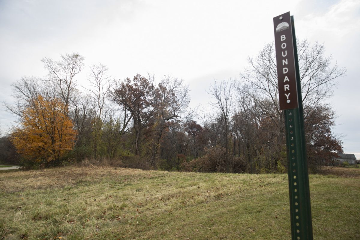 A plot of land where a proposed well would be placed is seen outside of Oak Grove off of Oakdale Blvd. in Coralville on Wednesday, Nov. 13.