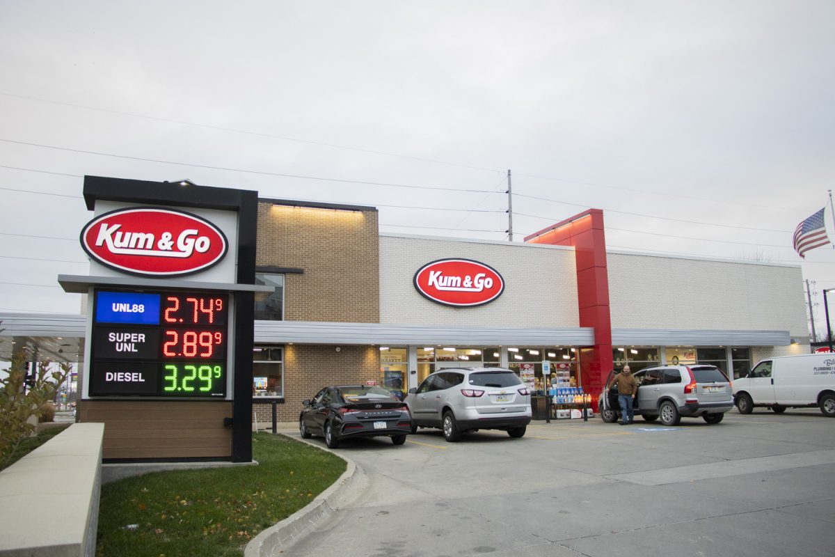 A Kum and Go Gas station is seen in Iowa City on Thursday, Nov. 21, 2024. Kum and Go has recently decided to change their name to Maverick. 