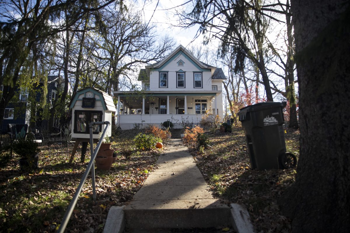 The Porch Light Literary Arts Centre is seen in Iowa City on Tuesday, Nov. 19, 2025. The house offers free public readings, community salons, writer support groups, classes, critique groups and one-on-one writing services.