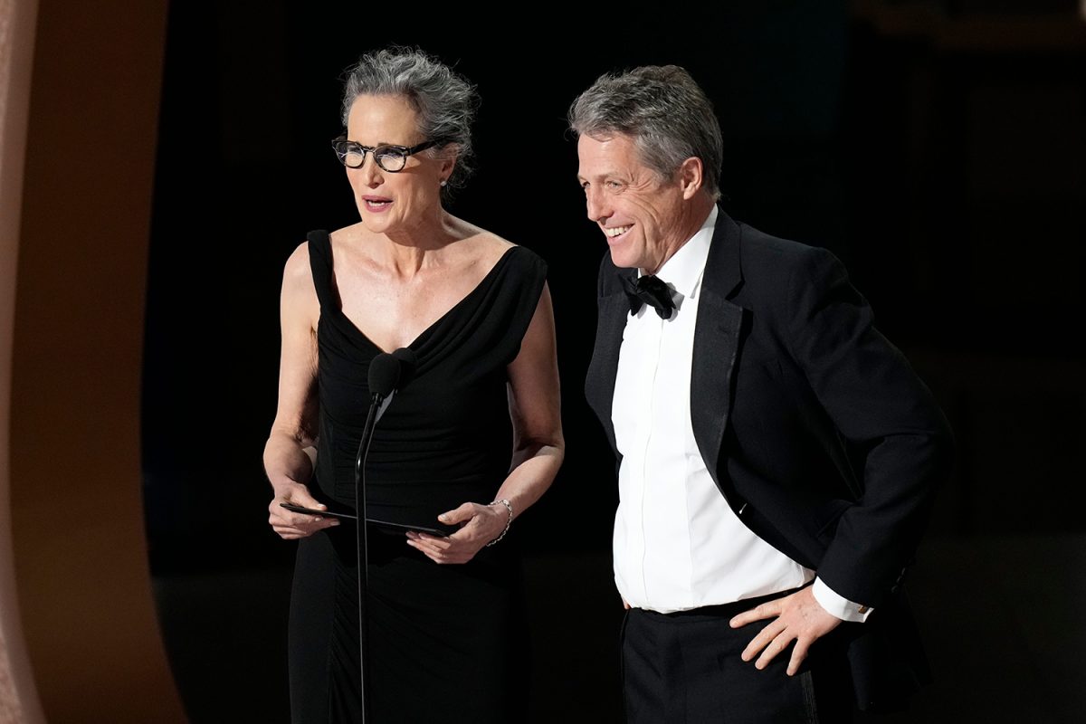 Andie MacDowell and Hugh Grant present the award for best production design.

Xxx Oscars2023 19055014 Dcb Jpg E Ent Usa Ca