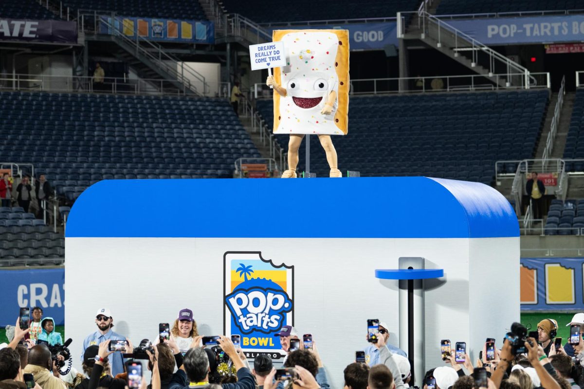 Dec 28, 2023; Orlando, FL, USA; Pop Tart mascot signals the end of the celebration after the game at Camping World Stadium