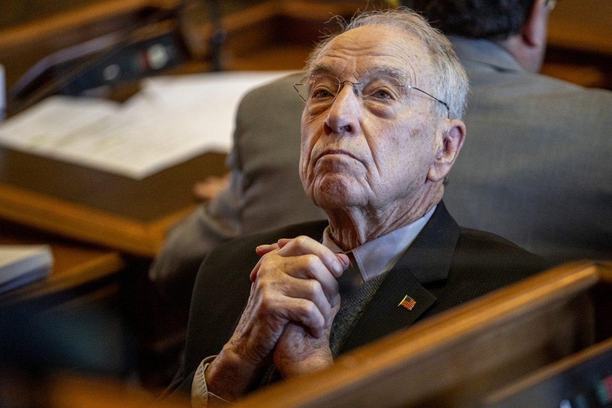 President pro tempore of the United States Senate Chuck Grassley listens to a speaker during the first day of the 2025 Iowa legislative session at the Iowa State Capitol in Des Moines on Monday, Jan. 13, 2025.