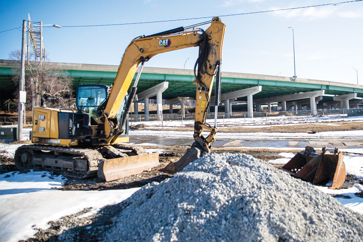 A construction site near land slated to be Cedar Rapid’s new casino is seen on Feb. 23. The project is moving forward with the $275 million casino after authorization from the Iowa Racing Gaming Commission.