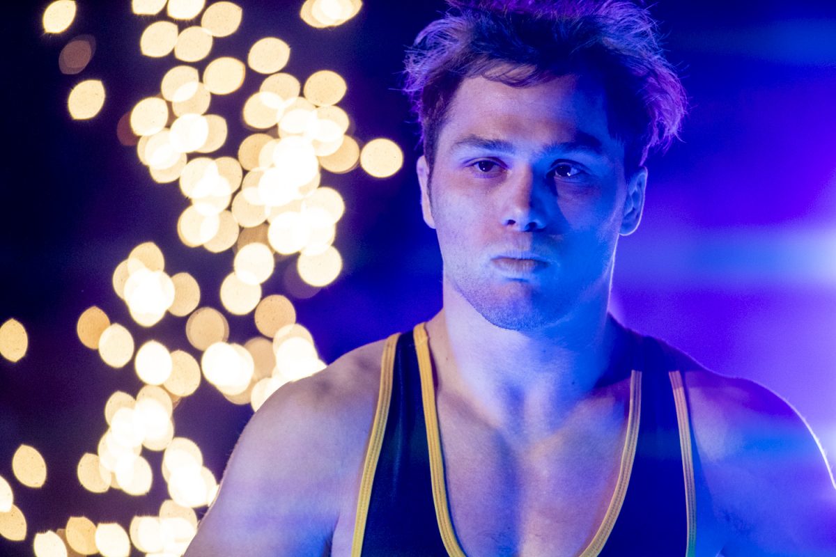 American silver medalist 59-kilogram Spencer Lee prepares to wrestles Japanese gold medalist Masanosuke Ono during FloWrestling Night in America at Xtream Arena in Coralville, Iowa on Wednesday, Feb. 26, 2025. Ono defeated Lee 3-2. 