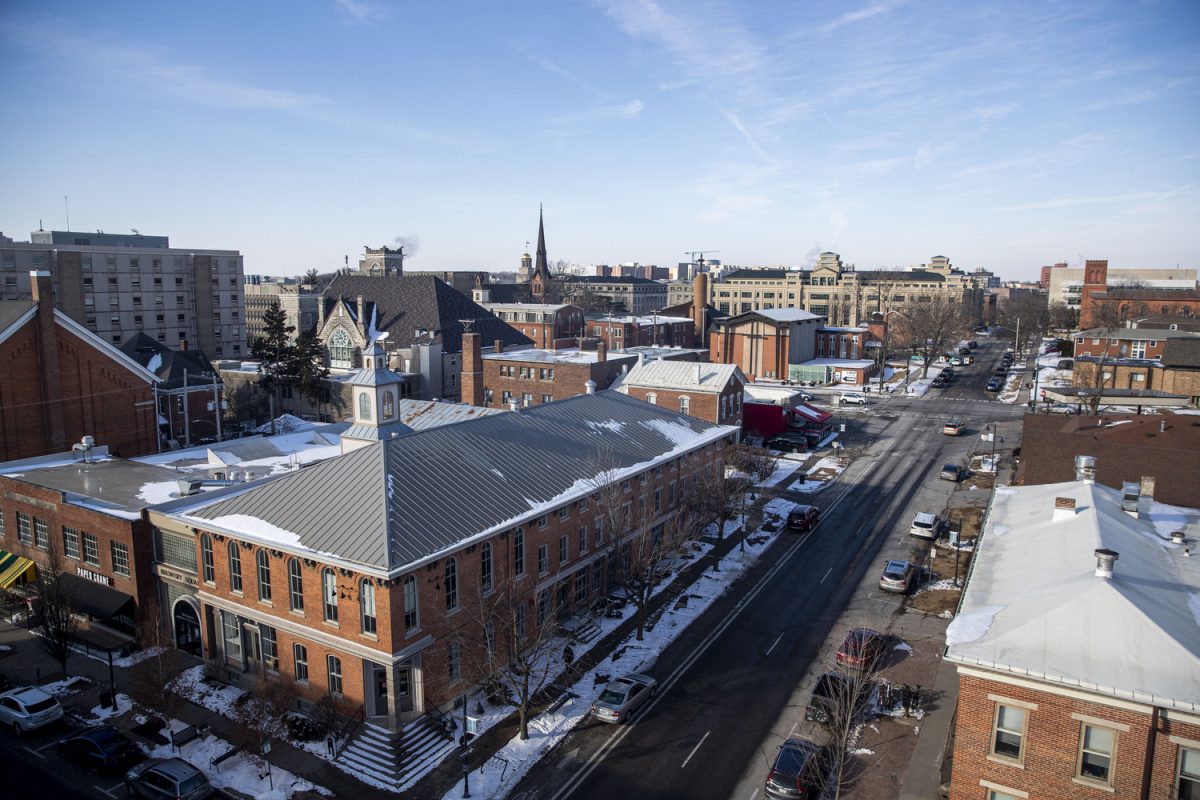 Iowa City is seen from above on Sunday, Feb. 23, 2025.