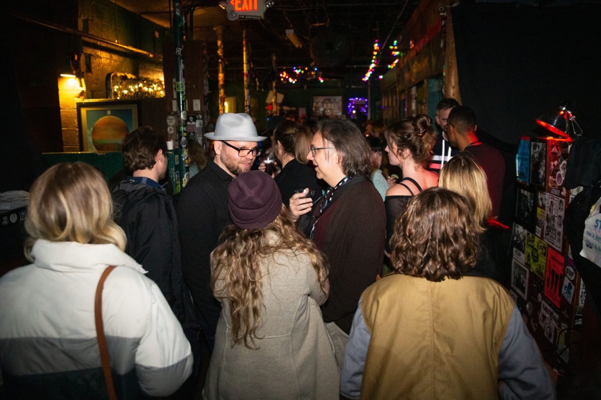 Audience members gather to listen to Your Smith perform at Gabe’s on Friday, April 4, 2025 as part of Mission Creek Festival in Iowa City. Caroline Smith is a Minneapolis native who sang to a crowded theater as the last act on Friday night.
