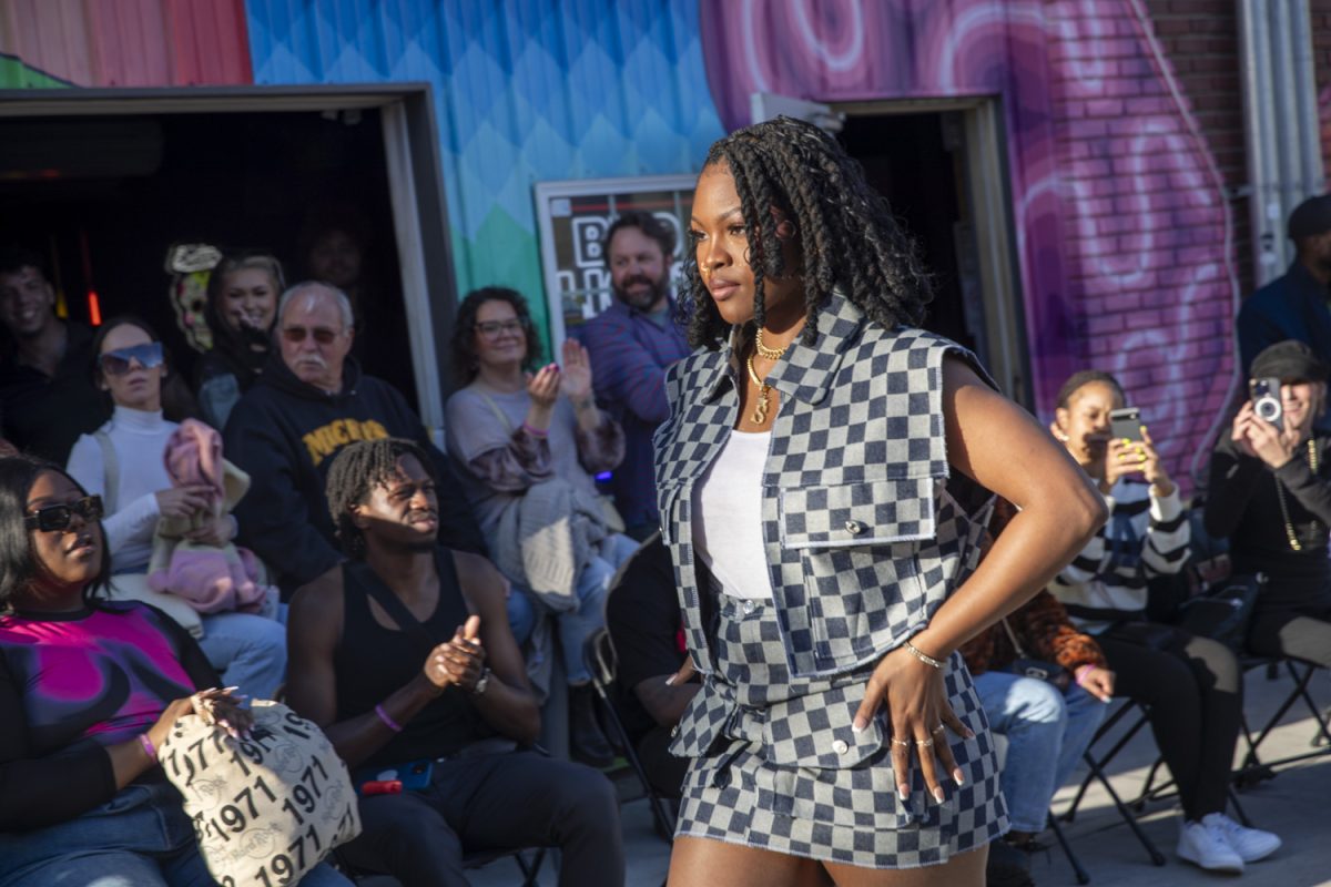 Models walk the runway during the Beyond Fashion Festival’s Streetwear Fashion Show down the alleyway of Studio 13 on Saturday, May 3, 2025. Events were held throughout Friday and Saturday around Iowa City.