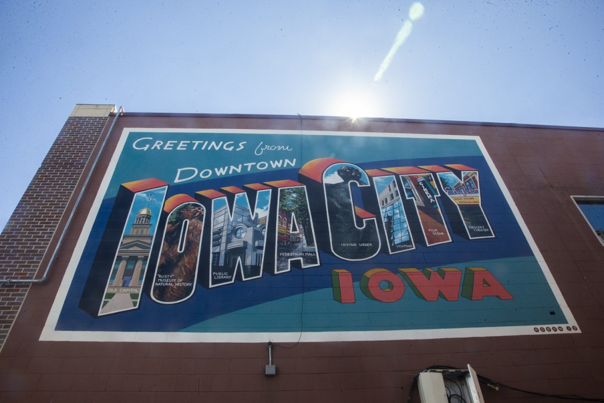 A mural across the alley from Critical Hit Games is seen in downtown Iowa City on Friday, Sep. 5, 2025.