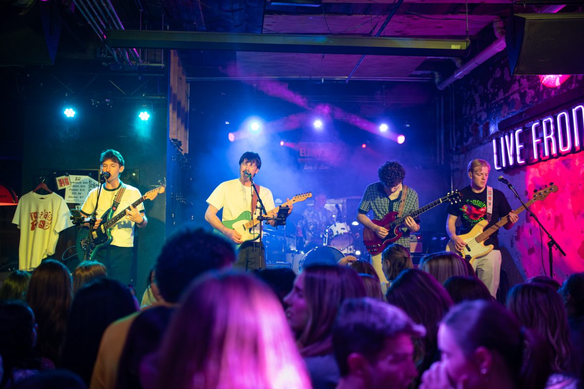 The band Leila’s Rose performs at Elrays Live and Dive on Saturday, Nov. 16, 2025. The band, originally from Omaha, Nebraska, is one of many acts that were platformed at Elrays by General Manager Tori Banowetz.
