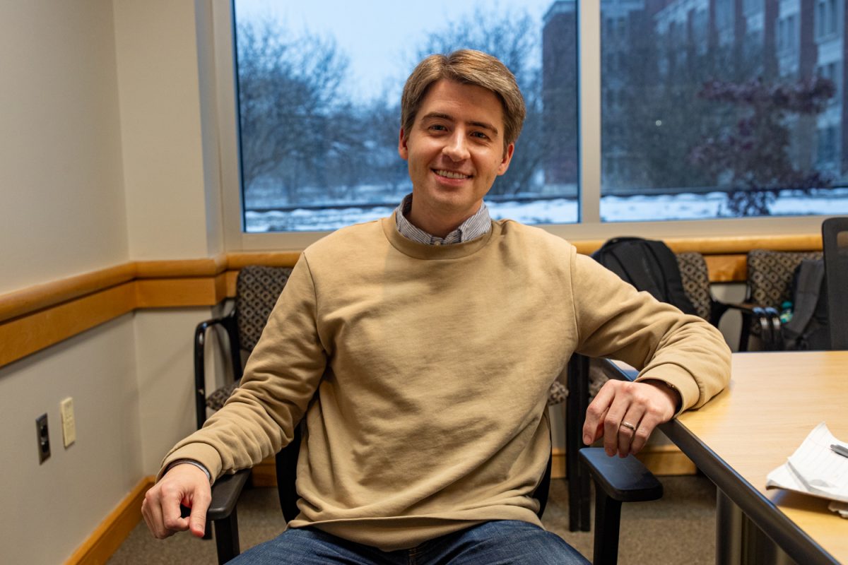 Taylor Wettach, a candidate for Iowa State Auditor, poses for a portrait about his campaign on Thursday, Dec. 11, 2025. Wettach is a seventh-generation Iowan from Muscatine, and says Iowans want someone who’s honest and a fighter.