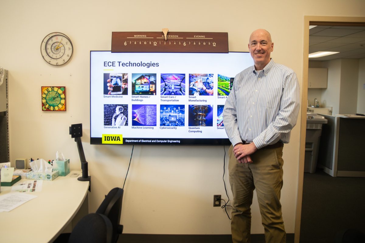 Gary Christensen poses for a portrait in the engineering building on Wednesday, January 21st, 2026. He is the department executive officer of electrical and computer engineering. (Andy Espineira/The Daily Iowan).