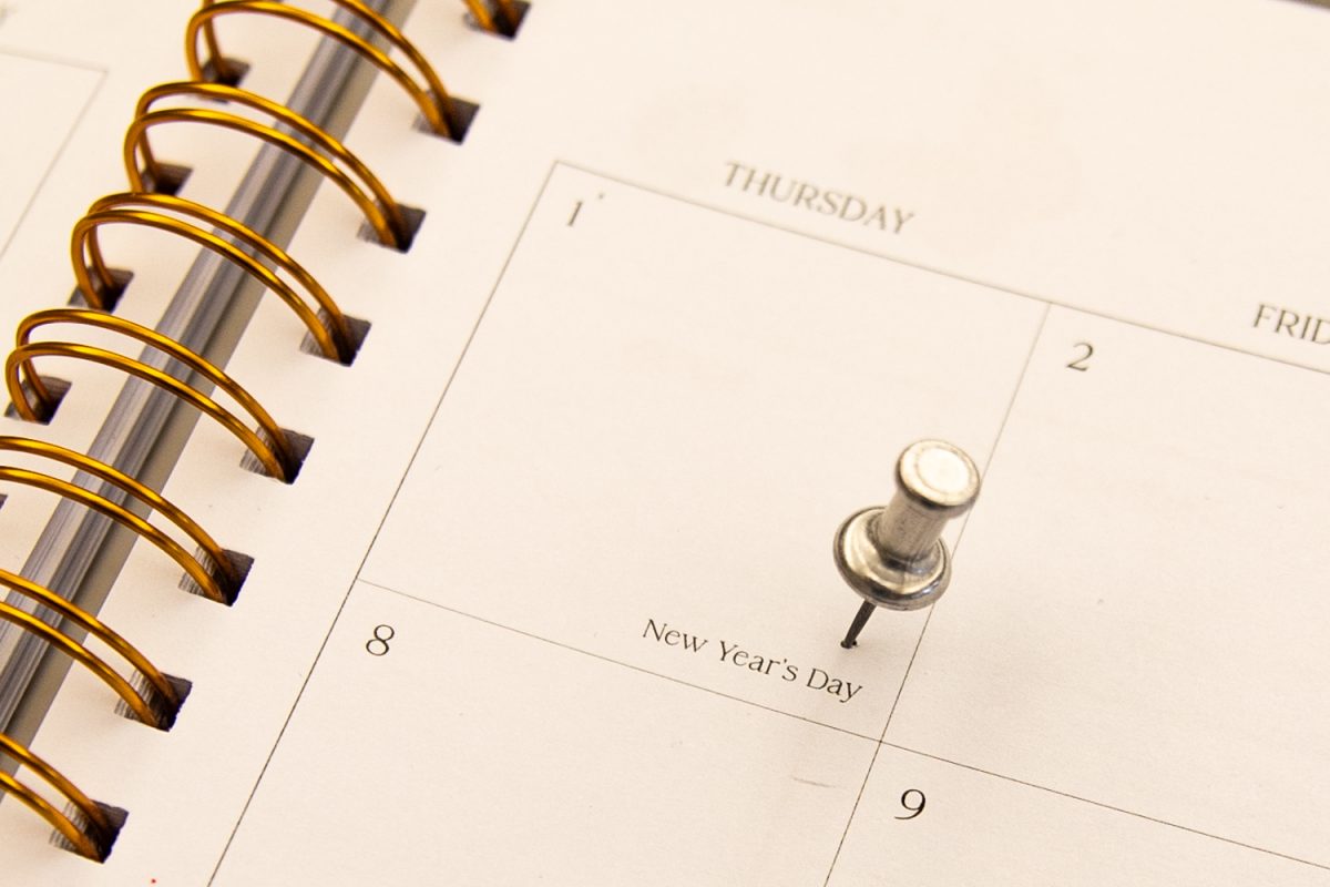 Photo illustration of blank planner set for the creation of new years resolutions for students at the University of Iowa. (Reece Schrader/Daily Iowan)