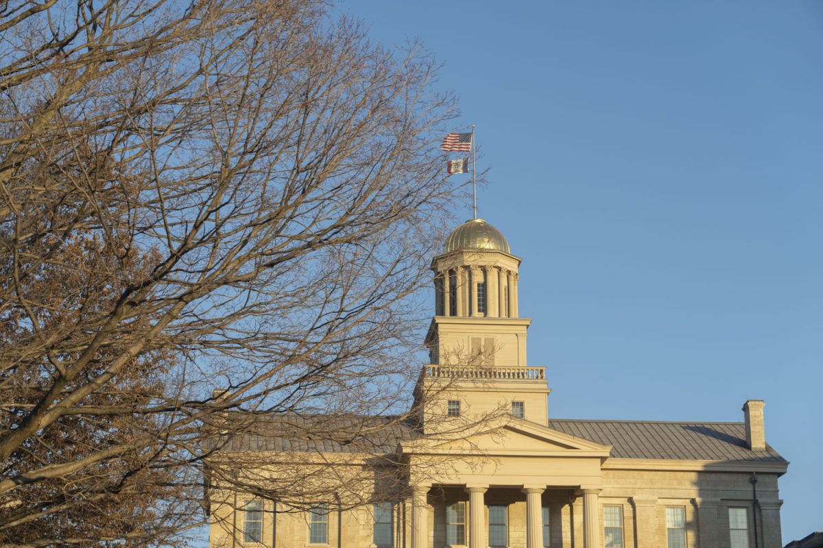 The Old Capitol building is seen in Iowa City on Monday, Jan. 26, 2026.