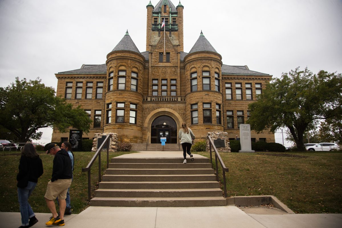 The Johnson County Courthouse is seen in Iowa City on Tuesday, Oct. 14, 2025.