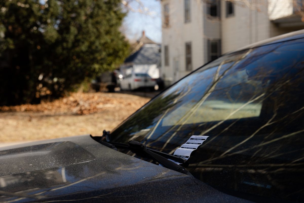 A vehicle in Iowa City receives a parking ticket on Saturday, Jan. 31, 2026. (Liz Sleper/The Daily Iowan)