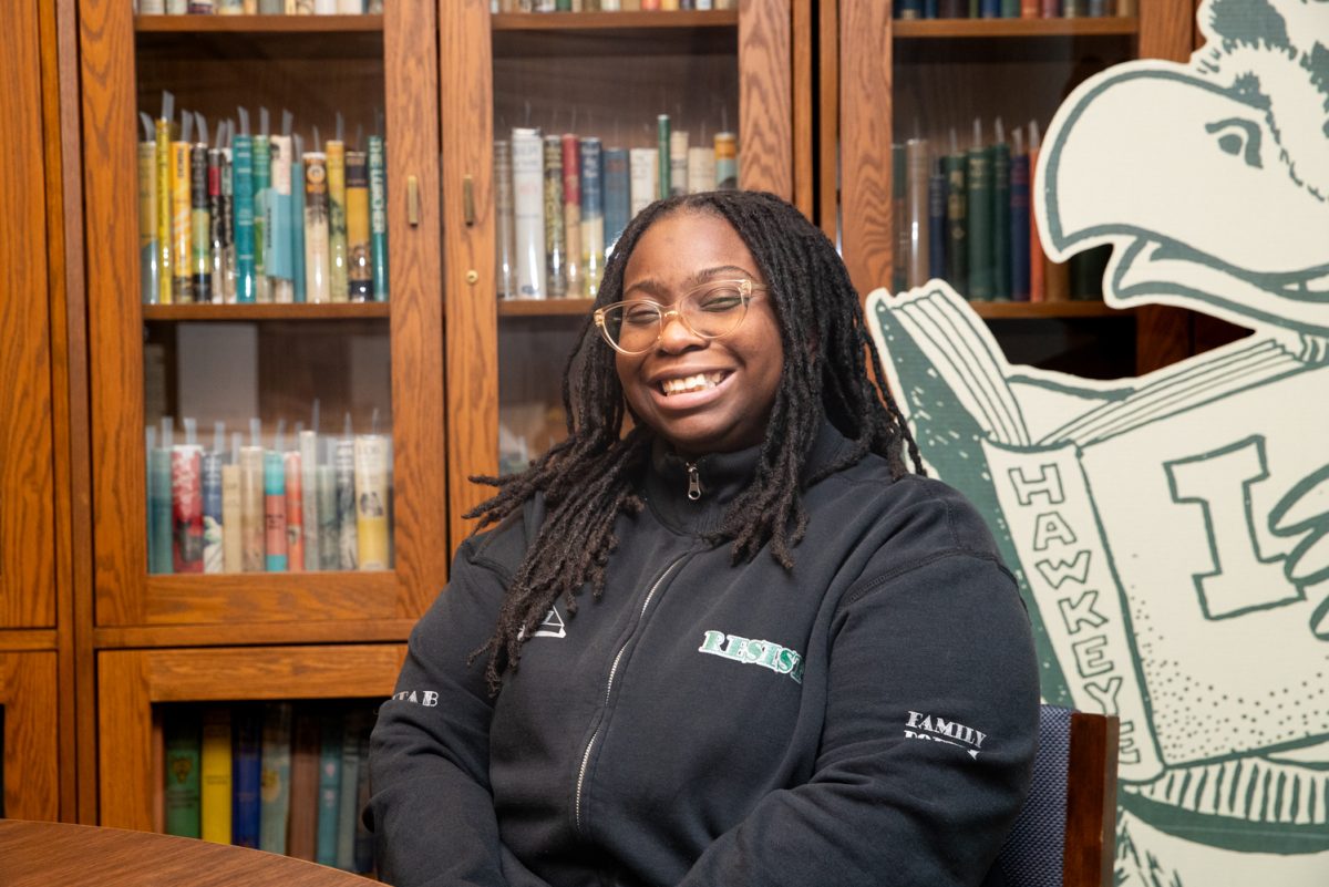 Matrice Young poses for a portrait in the Special Collection in the Main Library in Iowa City on Tuesday, Feb. 10, 2026. (Ethan McLaughlin/The Daily Iowan)