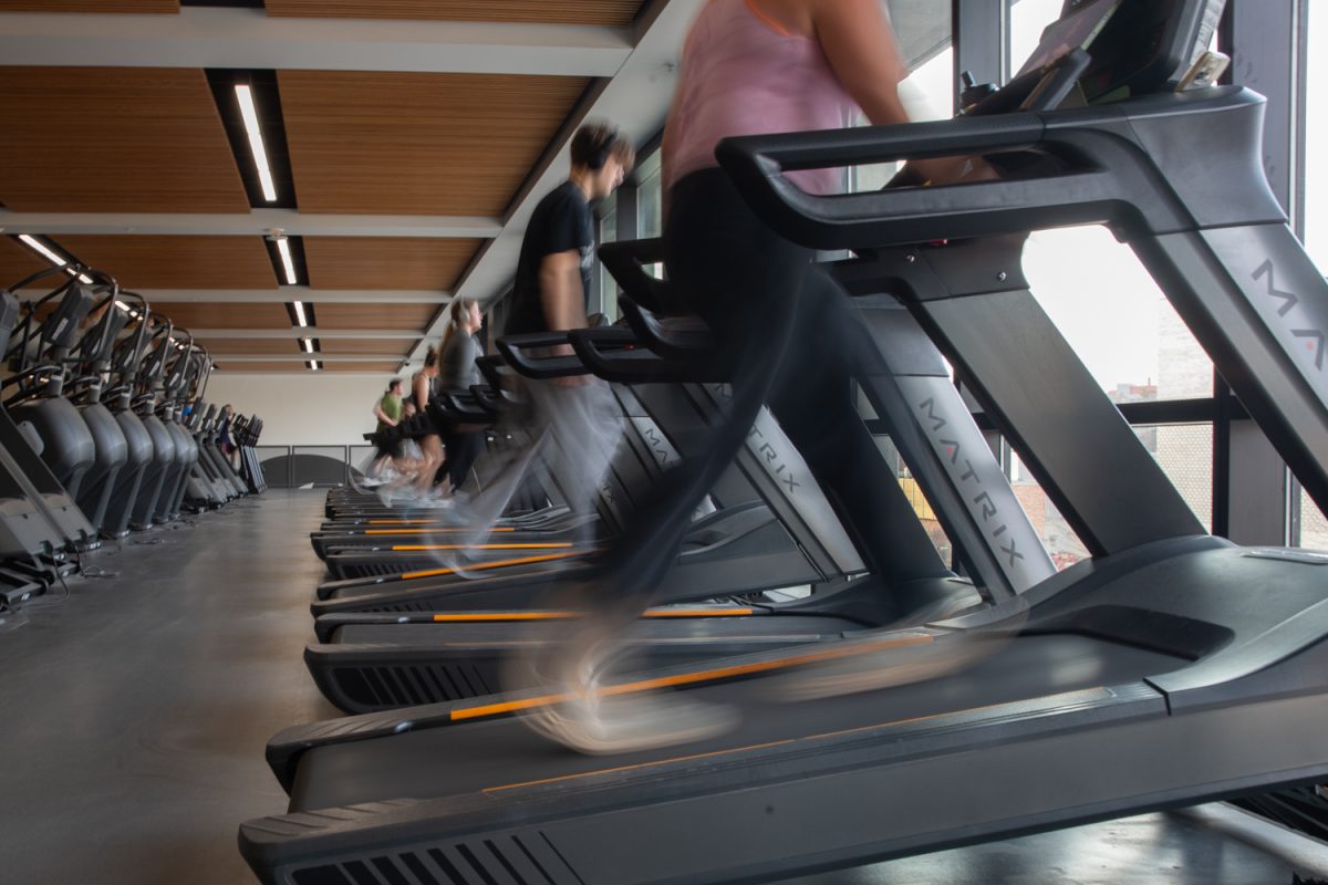 Students utilize cardio equipment at The University of Iowa Wellness Center on February 6, 2026 in Iowa City, Iowa. (Annika Nelson/Daily Iowan)